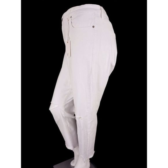 GOOD AMERICAN New Plus Size 18 Good Girlfriend Jeans in White Distressed - Picture 10 of 13
